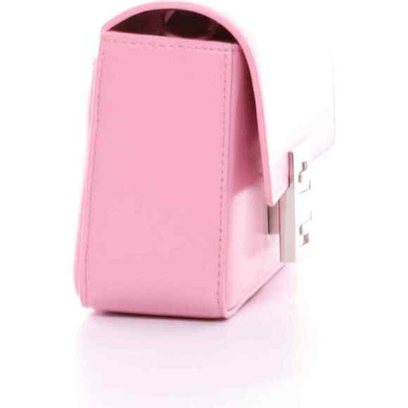 Givenchy Mini 4G Baby Pink Calf Leather Silver Logo Flap Crossbody Shoulder Bag - Picture 5 of 12